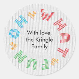 Oh wat een leuke typografie kerstkrans ronde sticker