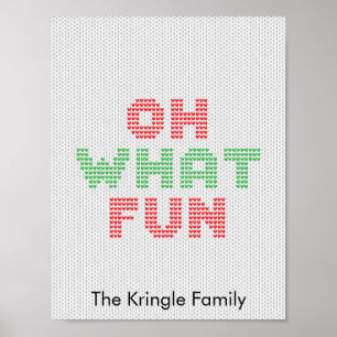 Oh wat een leuke typografie kersttrui poster