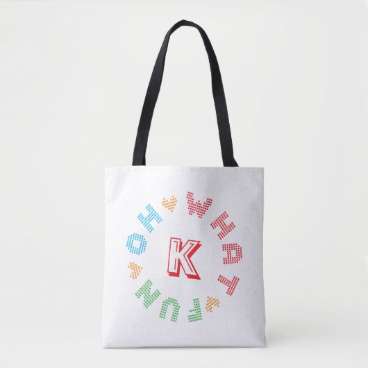 Oh wat een leuke typografie Monogram Kerstmis Tote Bag (Voorkant)