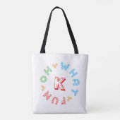 Oh wat een leuke typografie Monogram Kerstmis Tote Bag (Achterkant)