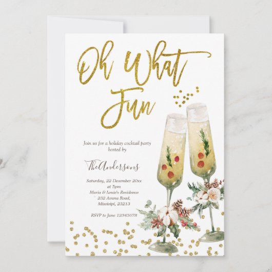 Oh wat een leuke uitnodiging voor kerstcocktail pa (Voorkant)