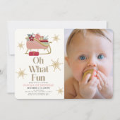 Oh wat een leuke vakantie roze slee foto 1e verjaa kaart (Voorkant)