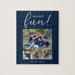 Oh wat een leuke vakantiefoto Modern Blue Christma Legpuzzel