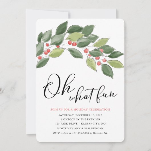 Oh Wat een leuke Waterverf kerstfeest met kerst Kaart (Voorkant)