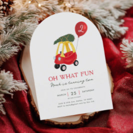 Oh wat een leuke winter auto kinderen verjaardag u kaart