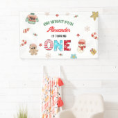 Oh wat een leuke winter kerst 1e verjaardag spandoek (Insitu)