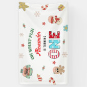 Oh wat een leuke winter kerst 1e verjaardag spandoek (Verticaal)