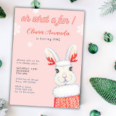 Oh wat een leuke winter roze eerste verjaardag kaart