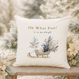 Oh wat een leuke winter slee bloemenfoto kerst kussen
