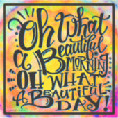 Oh wat een mooie dag kleurrijk plezier sticker (Voorkant)