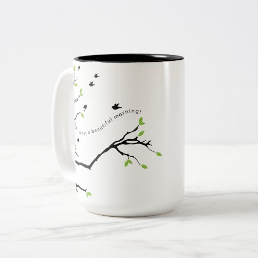 Oh, wat een mooie ochtendmok tweekleurige koffiemok (Voorkant links)