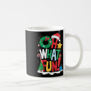 Oh, wat een prettige kerstmis met adem en boom koffiemok