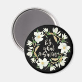 Oh wat een redder - Christelijke hymne magneet (Voorkant / Achterkant)