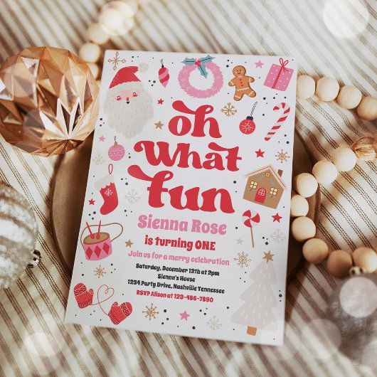 Oh, wat een rode en roze kerstfeestdag kaart