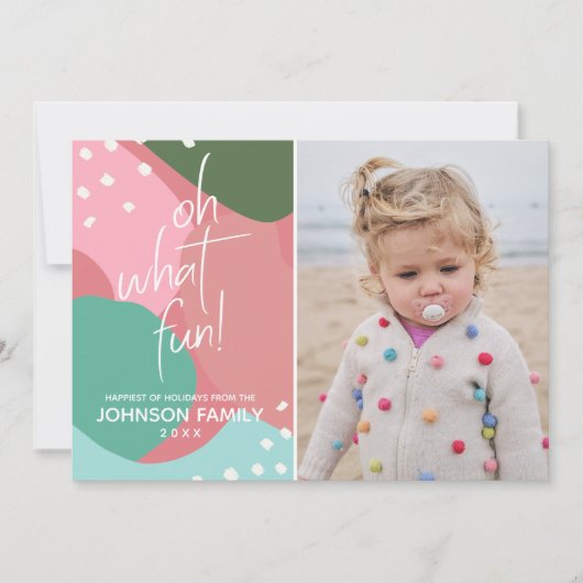 Oh Wat een vette kleurrijke Abstracte kerstKaart Kaart (Voorkant)