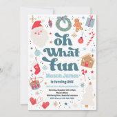 Oh, wat een vun blauw en rood kerstfeest kaart (Voorkant)