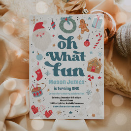 Oh, wat een vun blauw en rood kerstfeest kaart