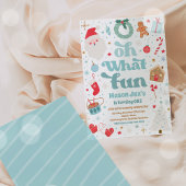 Oh, wat een vun blauw en rood kerstfeest kaart