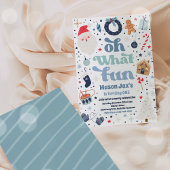 Oh, wat een vun blauw en rood kerstfeest kaart