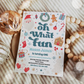 Oh, wat een vun blauw en rood kerstfeest kaart