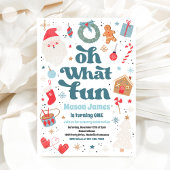 Oh, wat een vun blauw en rood kerstfeest kaart