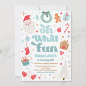 Oh, wat een vun blauw en rood kerstfeest kaart (Voorkant)