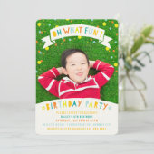 Oh, wat een vun Confetti Dot Boy Birthday Party no Kaart (Staand voorkant)