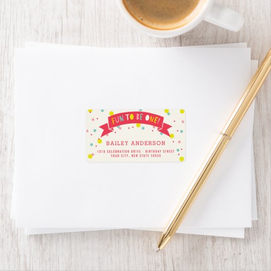 Oh wat een vun kleurrijk Confetti meisje van 1 sep Etiket (Insitu)