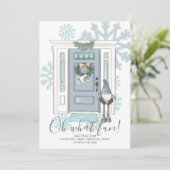 Oh wat een vun voordeur en Elf Kerstmis Feestdagenkaart (Staand voorkant)