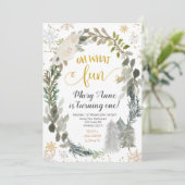 Oh Wat een vun Winter Forest Birthday-uitnodiging Kaart (Staand voorkant)