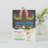 Oh wat Fun Holiday Kerstfeest Elf uitnodiging (Staand voorkant)