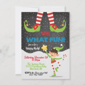 Oh wat Fun Holiday Kerstfeest Elf uitnodiging (Voorkant)