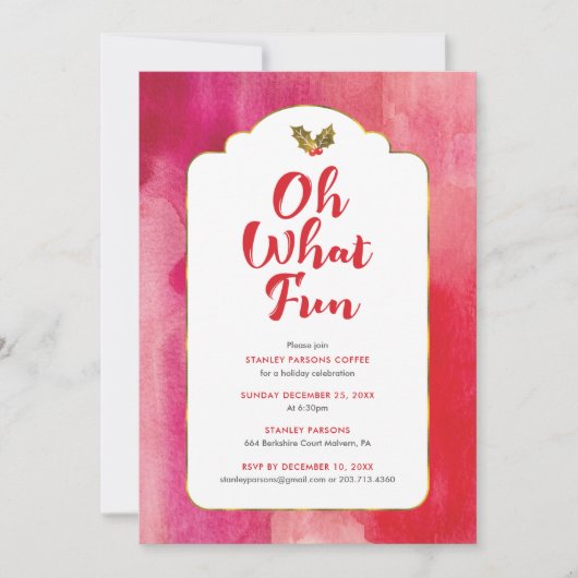 Oh wat Fun Holiday Party nodigt uit Feestdagenkaart (Voorkant)