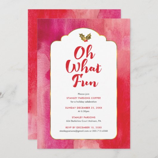 Oh wat Fun Holiday Party nodigt uit Feestdagenkaart (Voorkant / Achterkant)