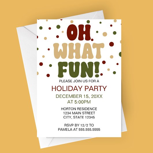 Oh wat Fun Holiday Party nodigt uit Kaart