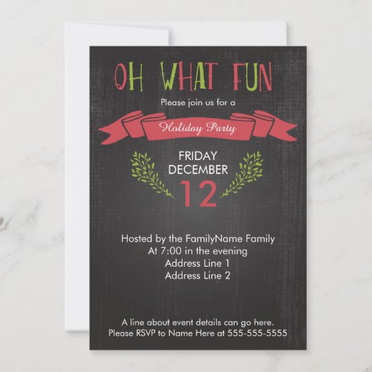 Oh wat Fun Holiday Party uitnodigingen (Voorkant)