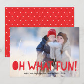 OH WAT FUN Holiday Photo Card Feestdagenkaart (Voorkant / Achterkant)