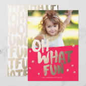 OH WAT FUN PHOTO RED-kerstkaart Feestdagenkaart (Voorkant / Achterkant)