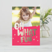 OH WAT FUN PHOTO RED-kerstkaart Feestdagenkaart (Staand voorkant)