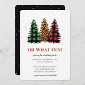 Oh, wat Fun Pset Kerstbomen Party Kaart (Voorkant / Achterkant)