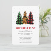 Oh, wat Fun Pset Kerstbomen Party Kaart (Staand voorkant)