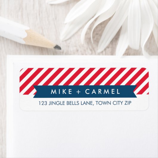 OH WAT FUN red stripe vakantielabel Etiket (Insitu)