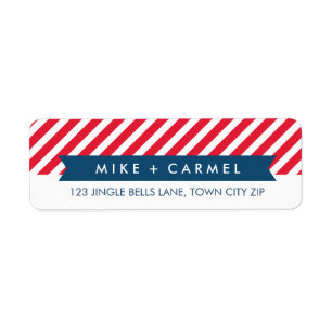 OH WAT FUN red stripe vakantielabel Etiket