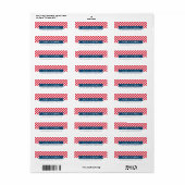 OH WAT FUN red stripe vakantielabel Etiket (Full Sheet)