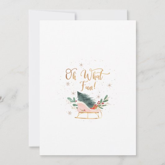 Oh wat Fun Sleigh Birthday nodiging Kaart (Achterkant)