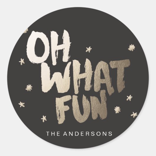 OH WAT FUN STICKER Kerst sticker (Voorkant)