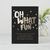 OH WAT FUN zwarte feestfeestfeestfeestdag Kaart (Staand voorkant)