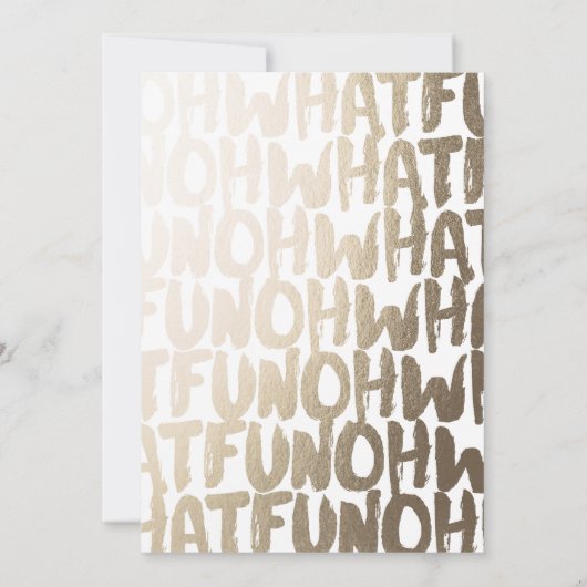 OH WAT FUN zwarte feestfeestfeestfeestdag Kaart (Achterkant)