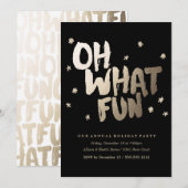 OH WAT FUN zwarte feestfeestfeestfeestdag Kaart (Voorkant / Achterkant)