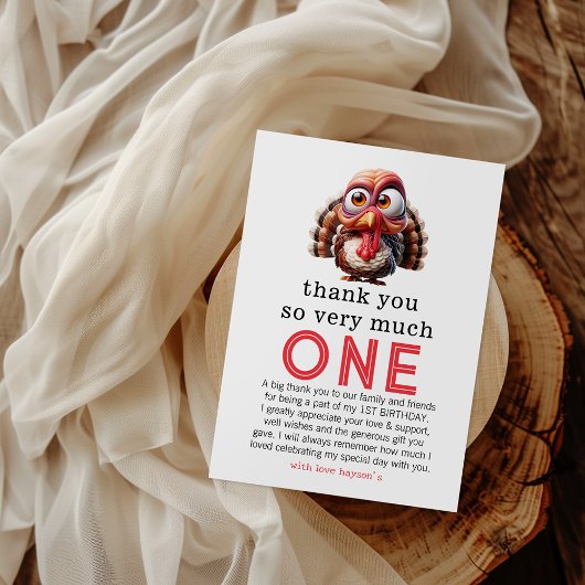 Oh wat is leuk Karikaturen Turkije 1e Verjaardag Bedankkaart